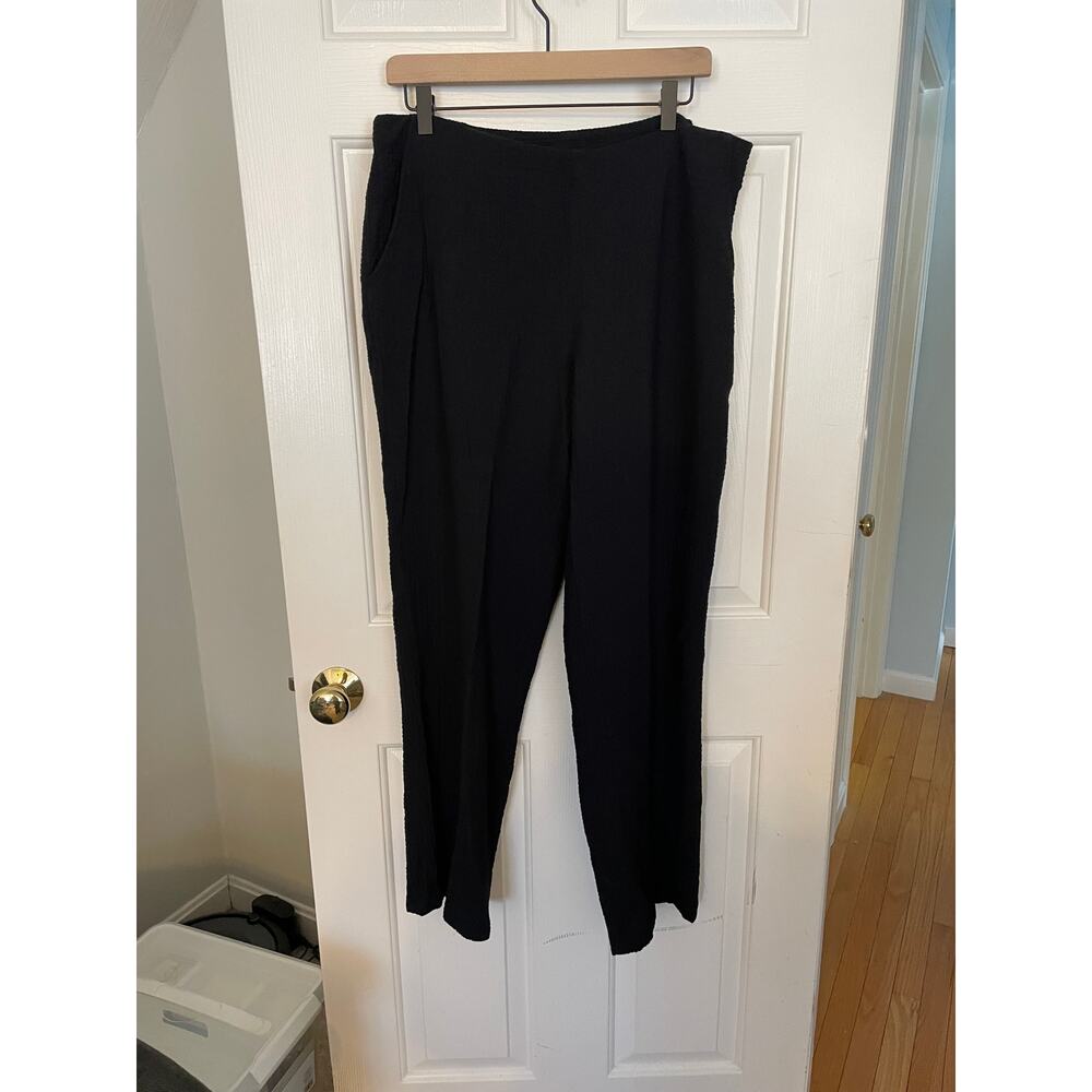 Orvis Womens Medium Pants Black Textured Straight Leg Formal Professional